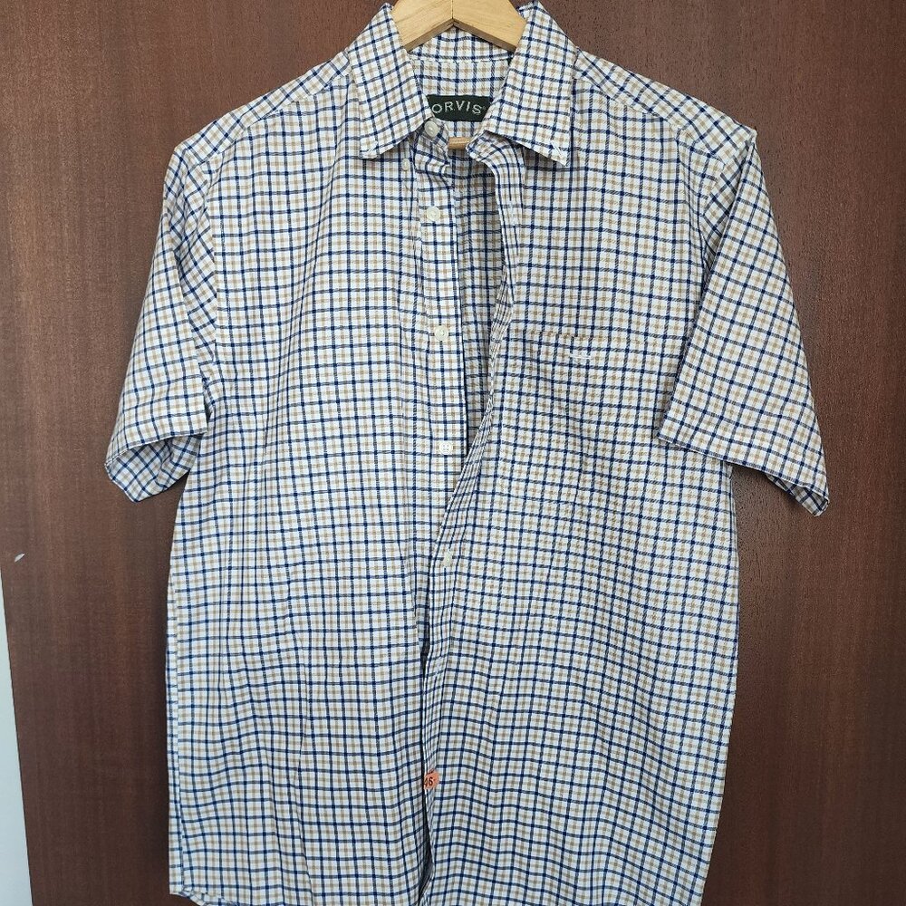 Men's Orvis Short-sleeve Plaid Button-down Shirt